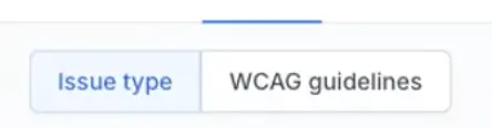 Click Issue type or WCAG guidelines tab