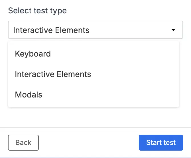 Select Assisted Test type