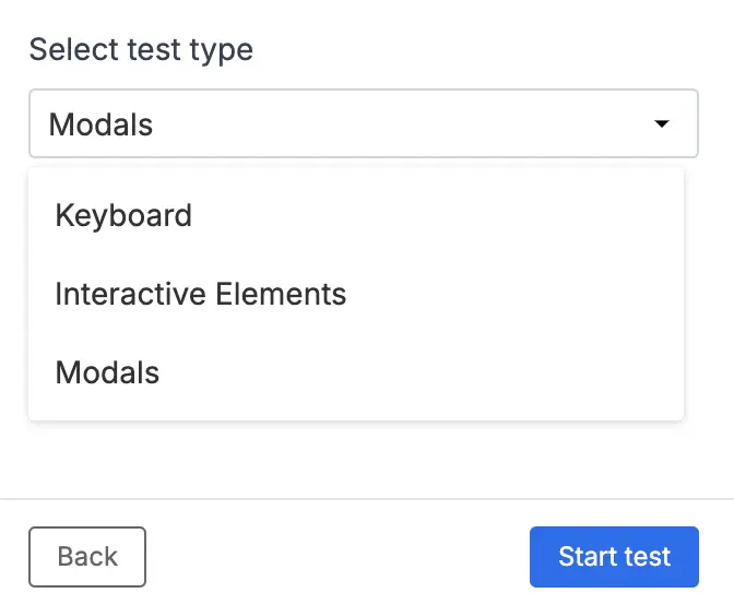 Select Assisted Test type