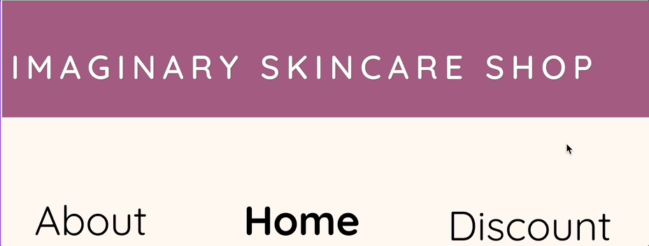 An animated recording of a sample skin-care-product website in which only vertical scroll is required when zoomed in