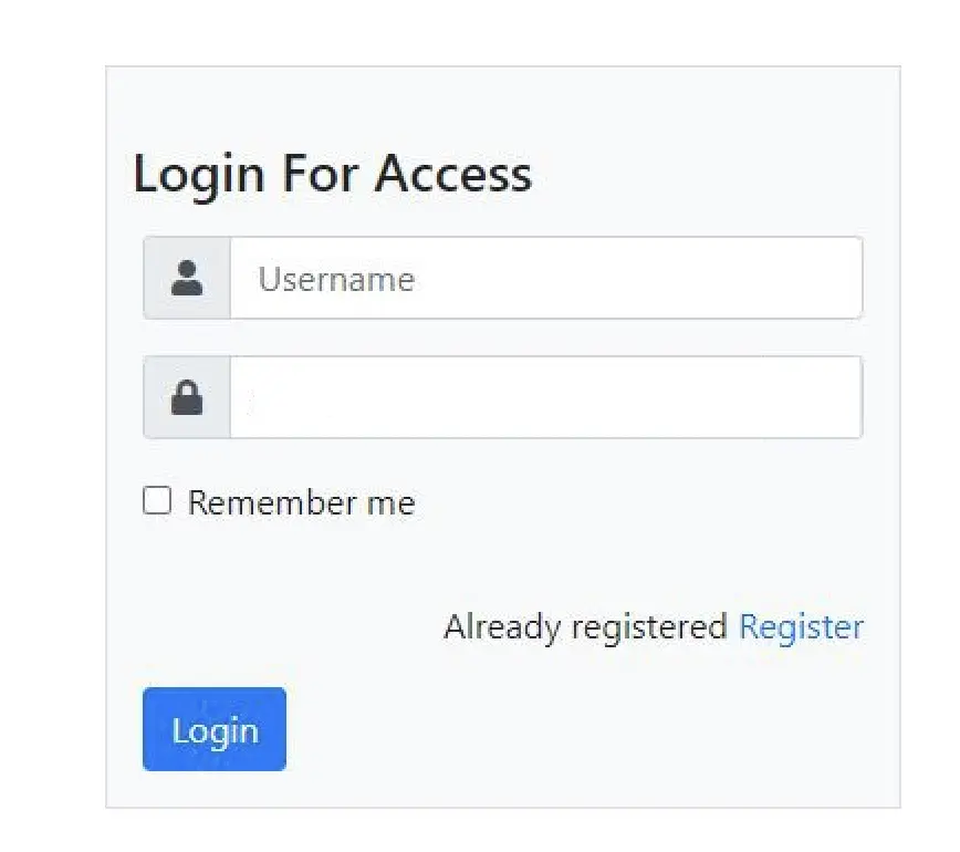 A login page without a show password toggle