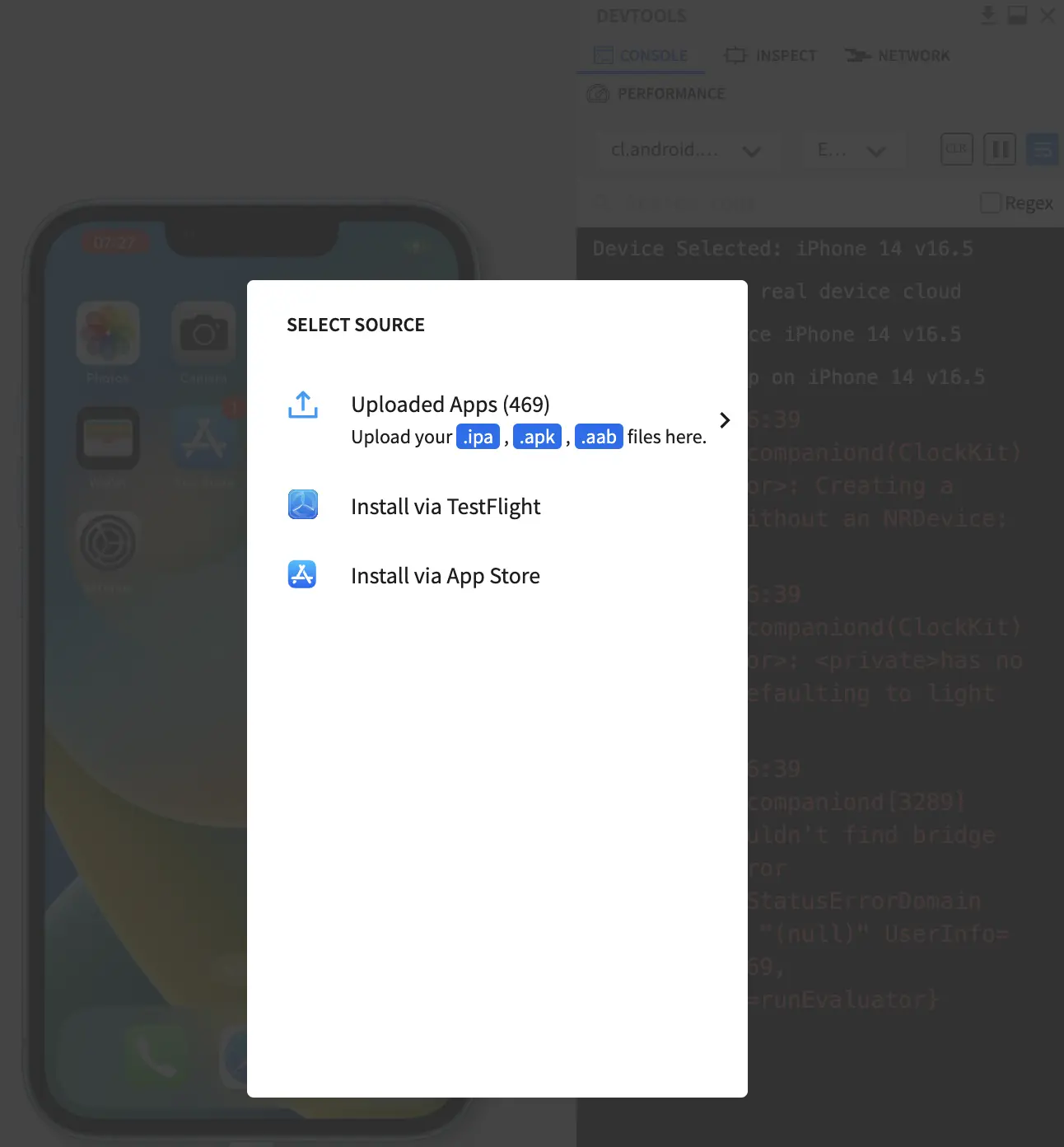 Select Install via TestFlight