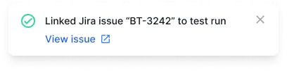 Message banner indicating the Jira issue has been successfully created.