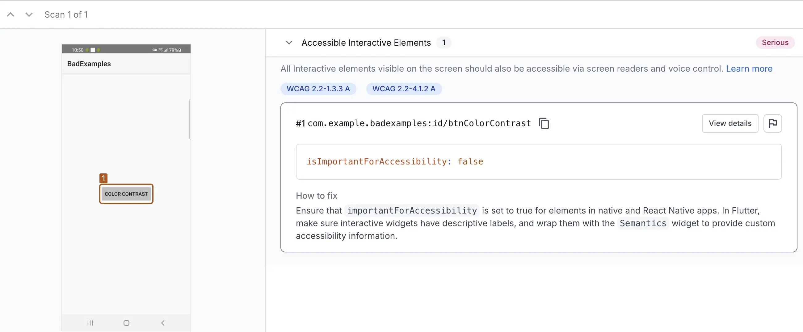 accessible interactive elements label violation