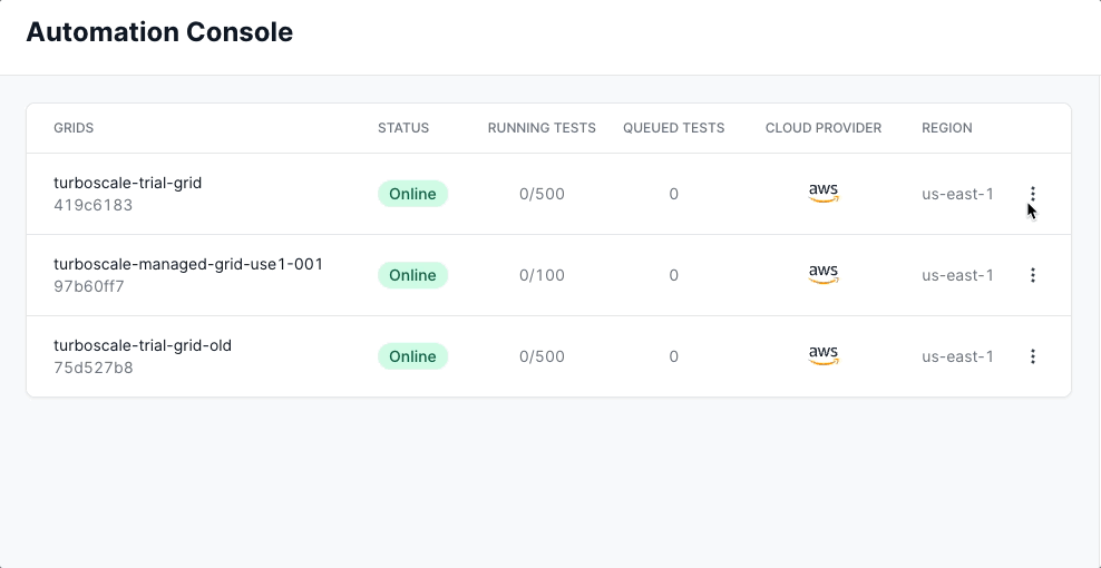 Access the Grid settings