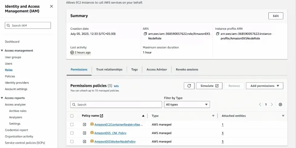 Select Roles under Access Management