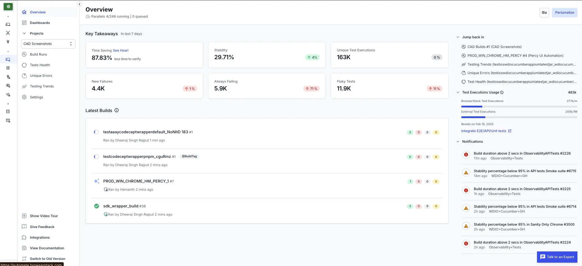 Build View of the New Automate Dashboard