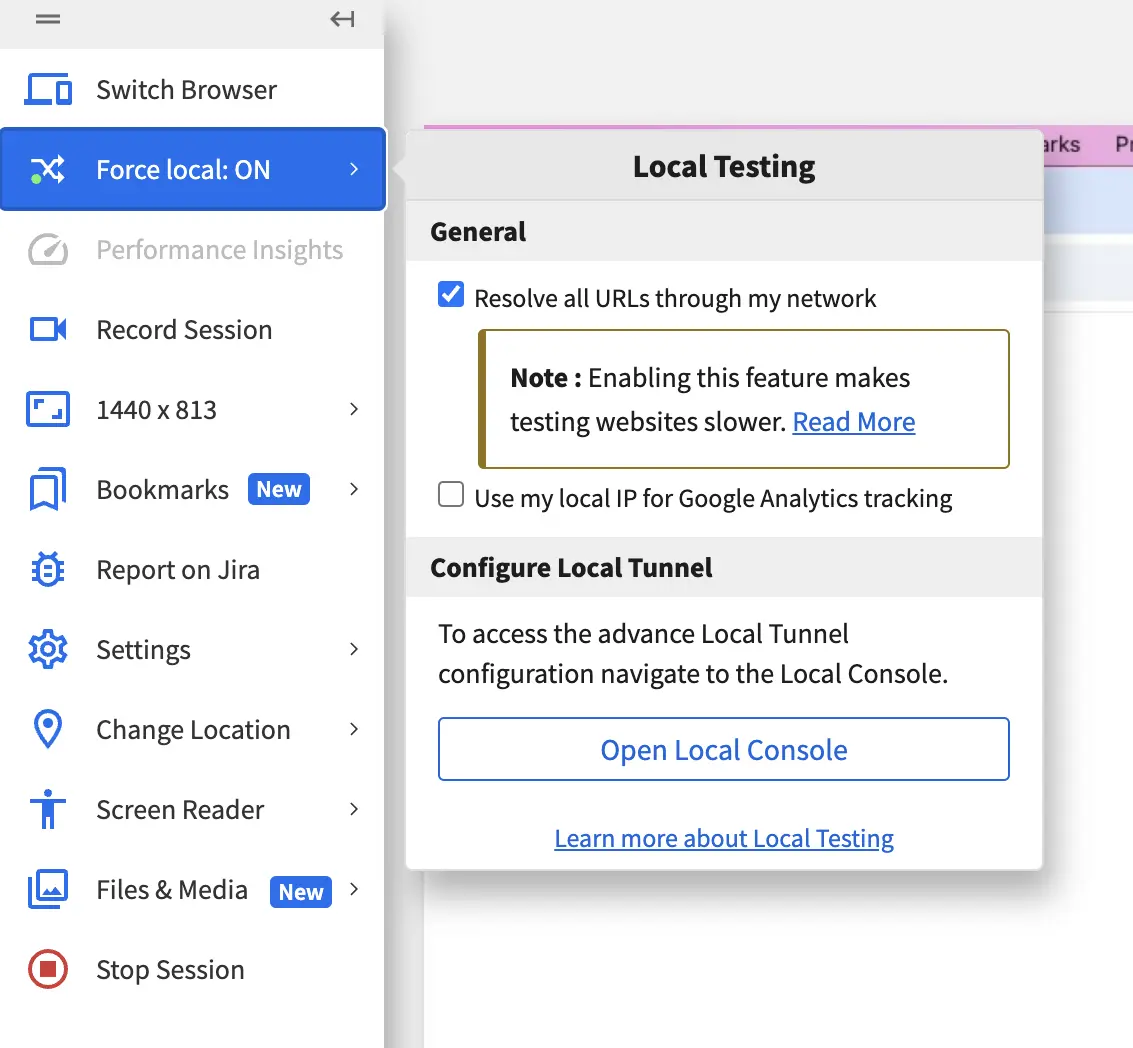 Enable Force Local