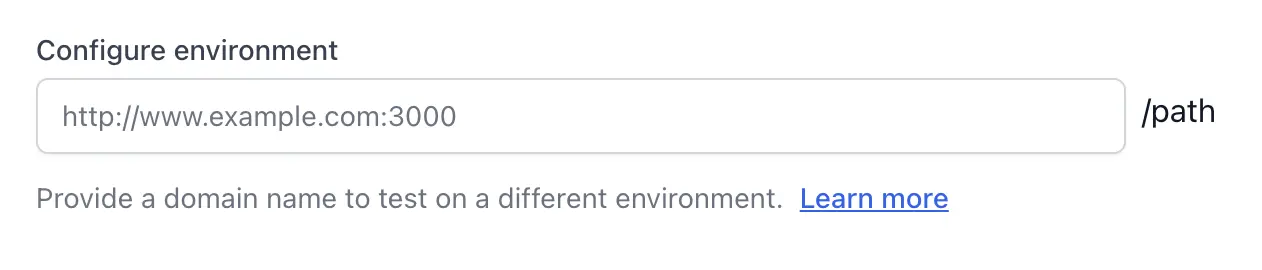 Add host domain name to run tests