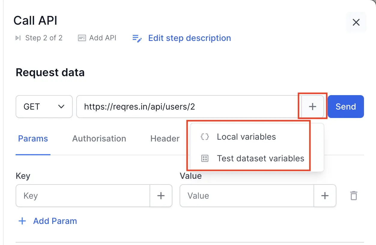 Local and test data variable