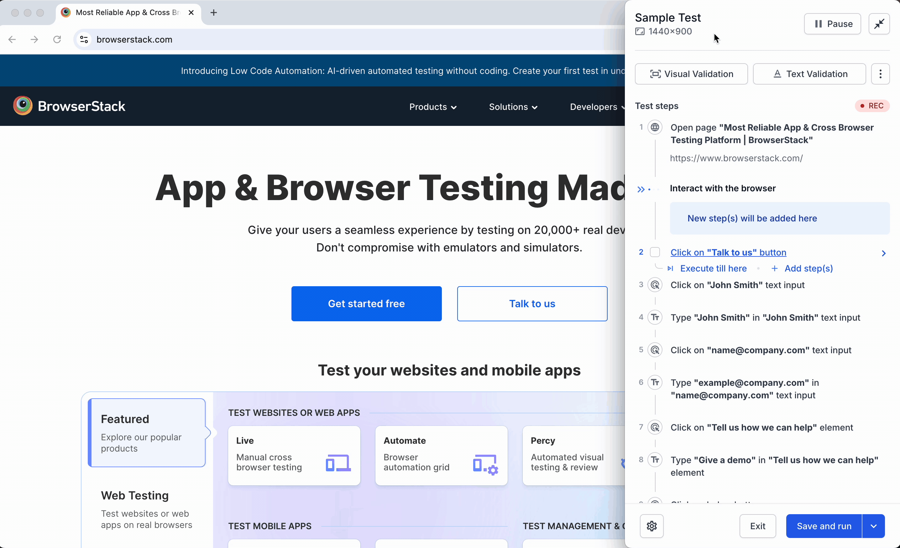 Auto Execute Test with Recorder