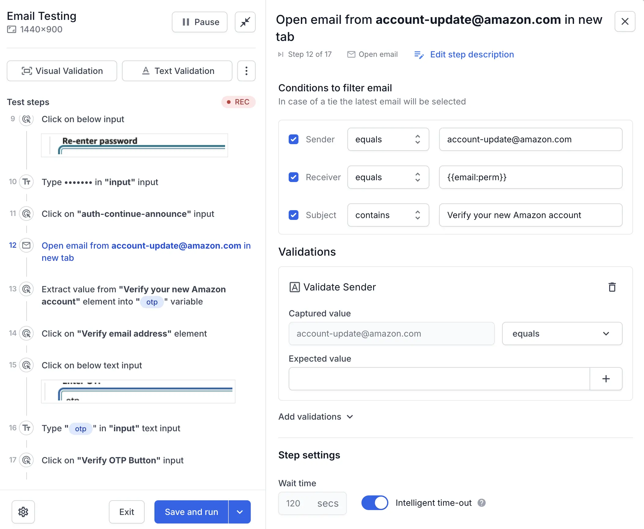 Add filters and validations to email sender, receiver and subject