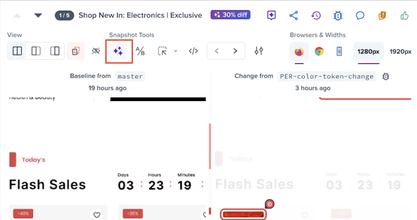 Snapshot level AI toggle button on the review screen