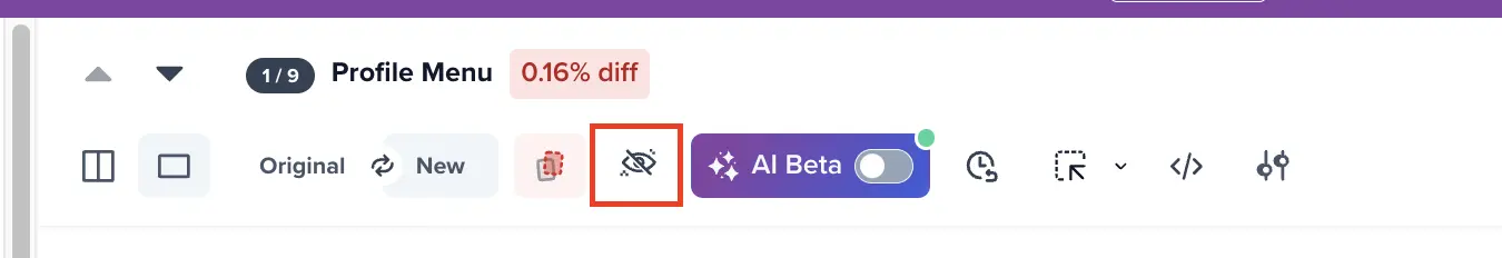 View ignored changes on Percy build