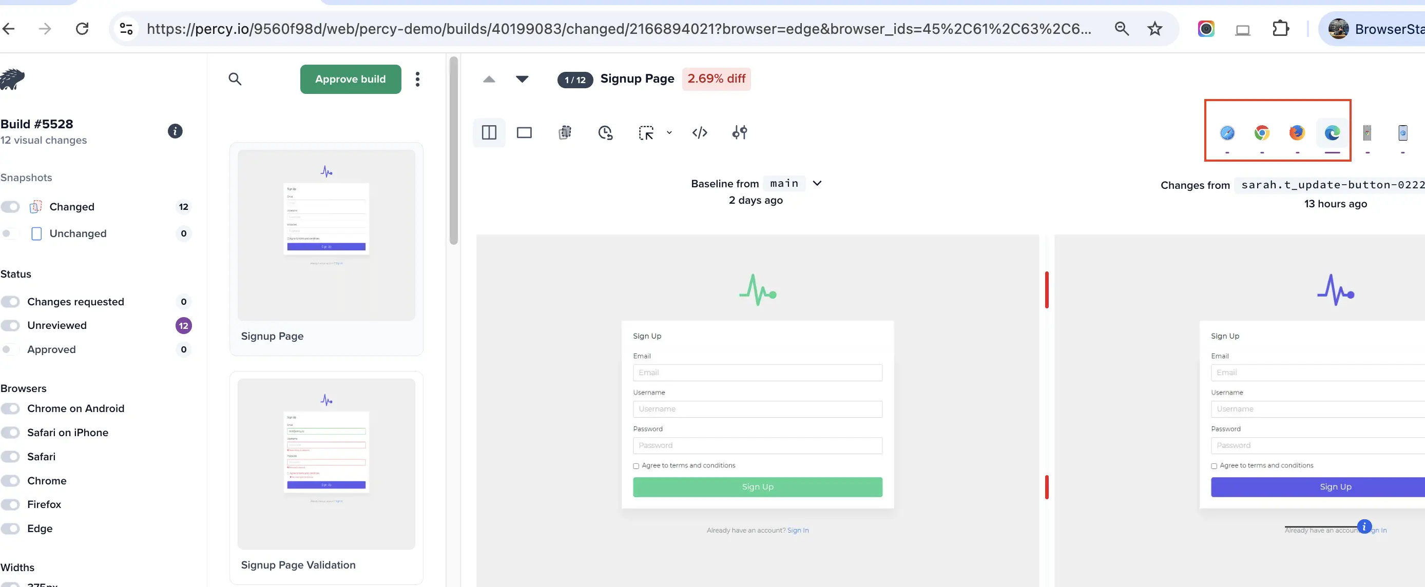 Percy - Cross Browser Visual Testing