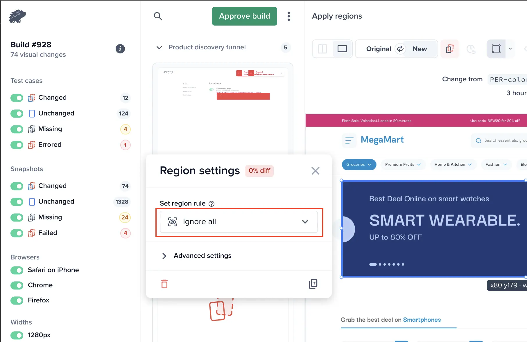 Ignore all regions rule