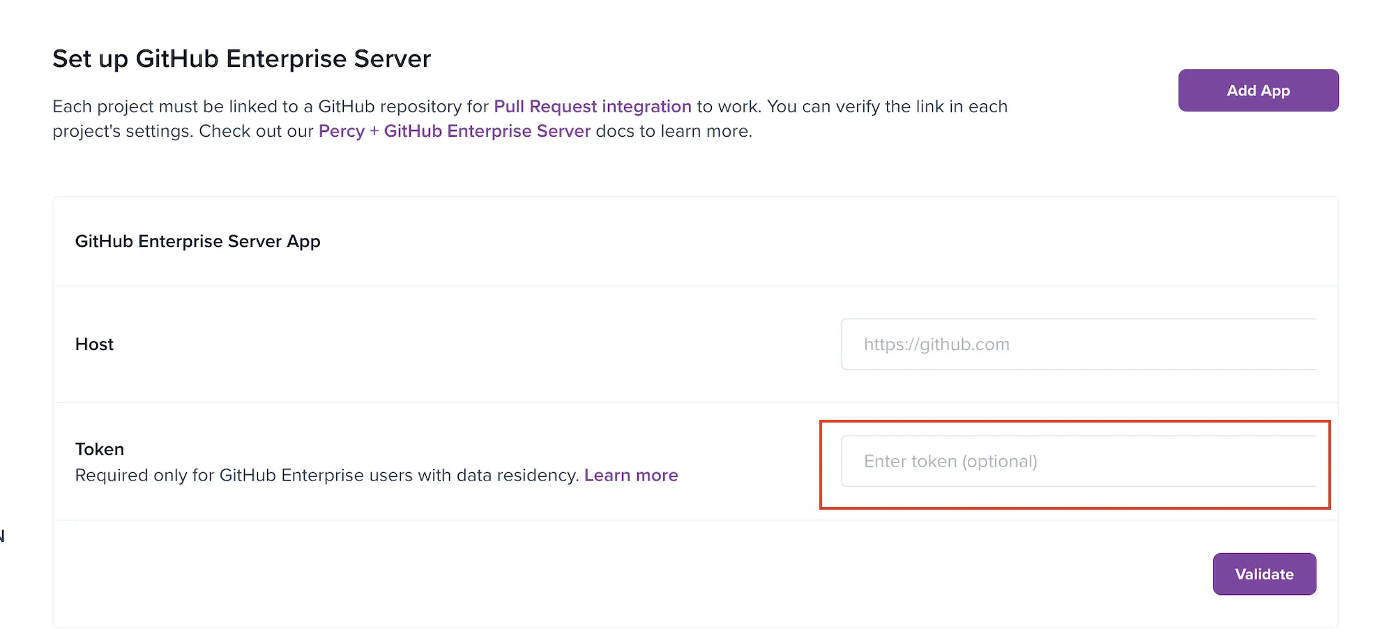 Enter the user token