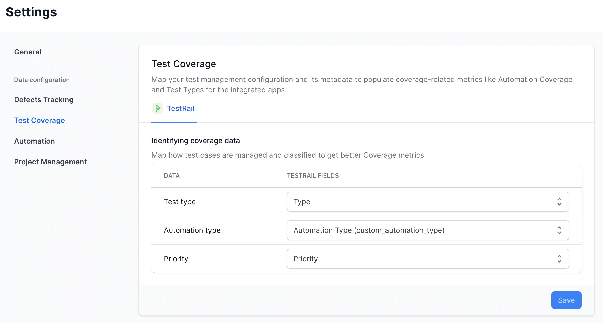 Coverage setup