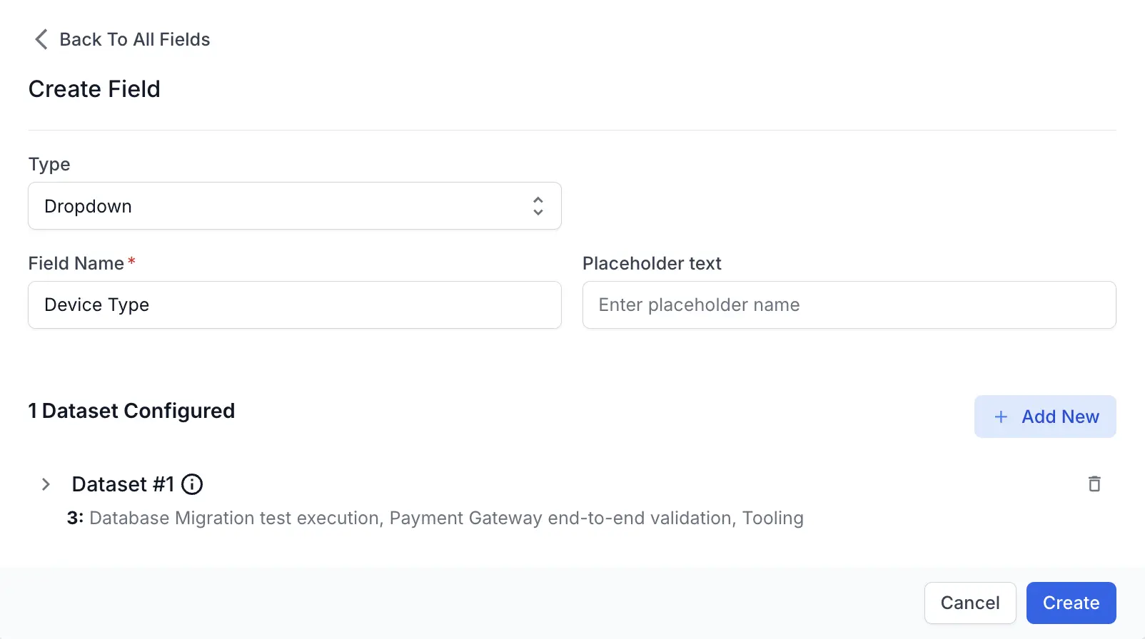 Click Add more dataset to create more datasets