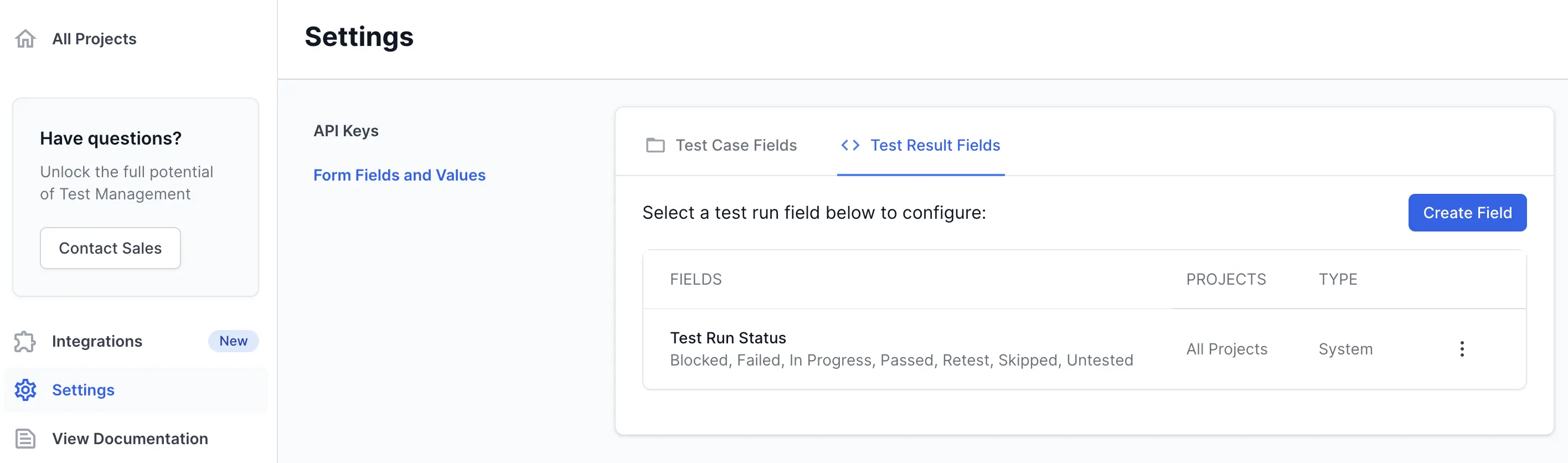 Form fields and values