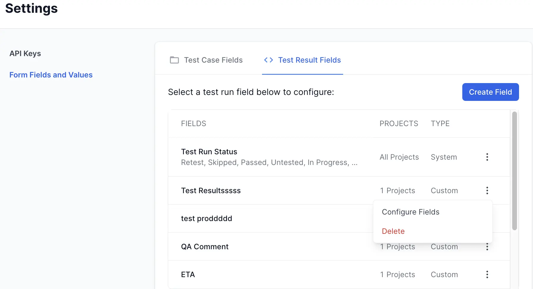 configure field