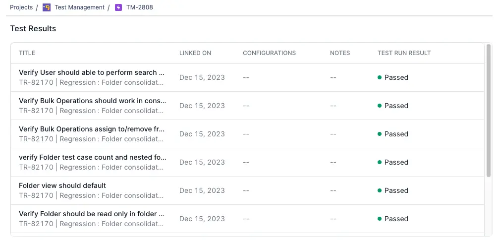 Track linked Test Results in Jira