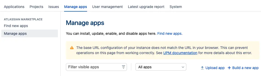 In the Manage Apps page, click Upload App