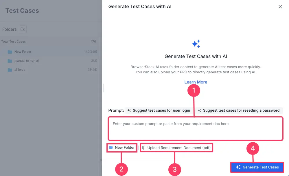 Enter prompt to generate test cases