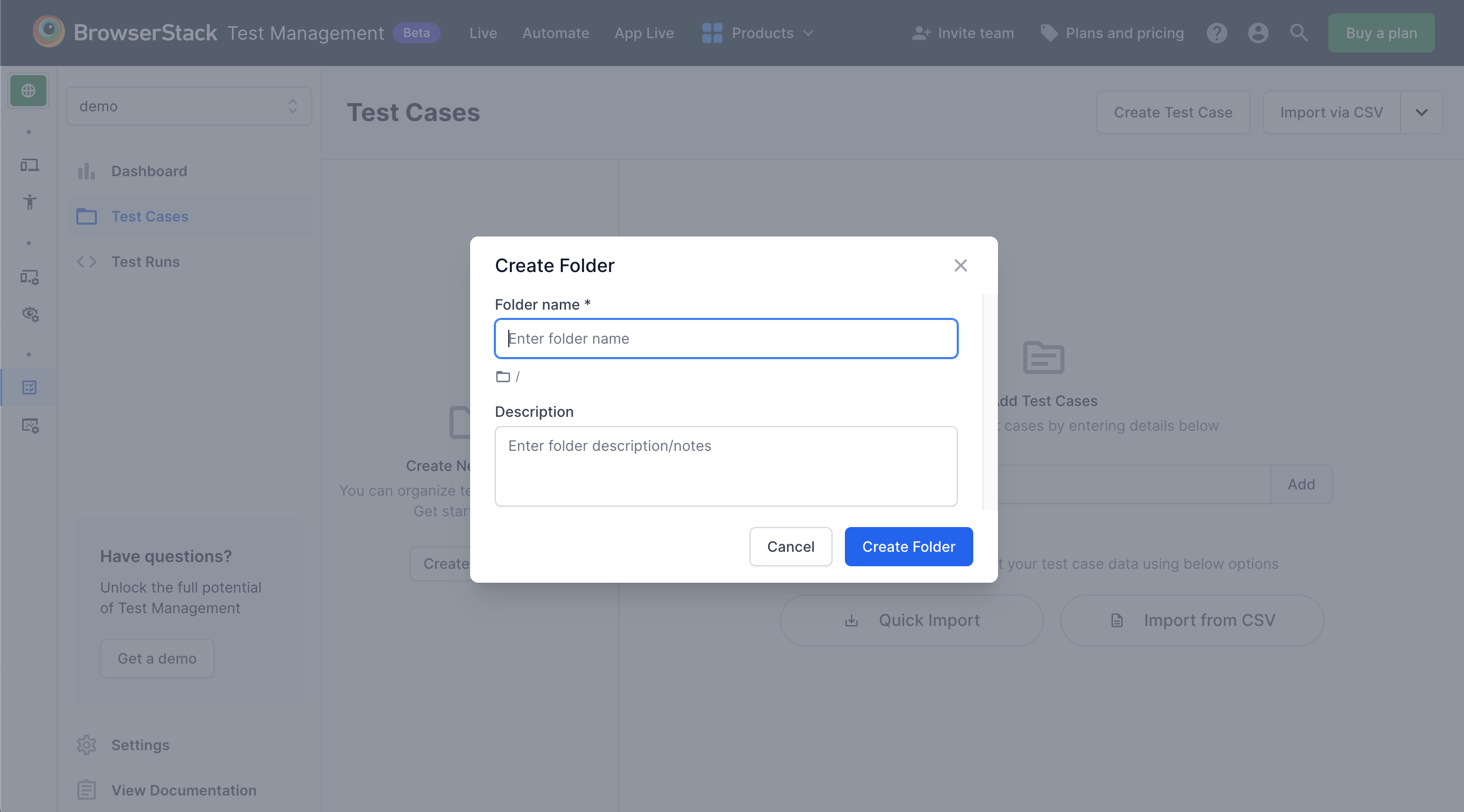 Create folder form