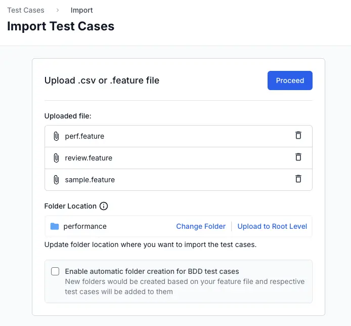 Configure your feature file import options