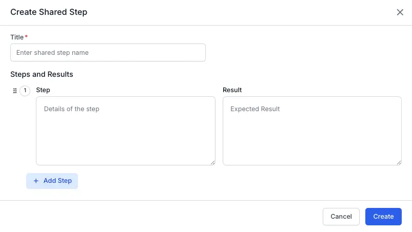 Enter shared steps details