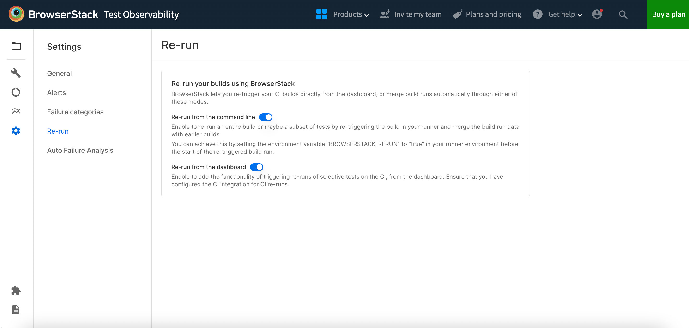 Settings for Automatic error analysis