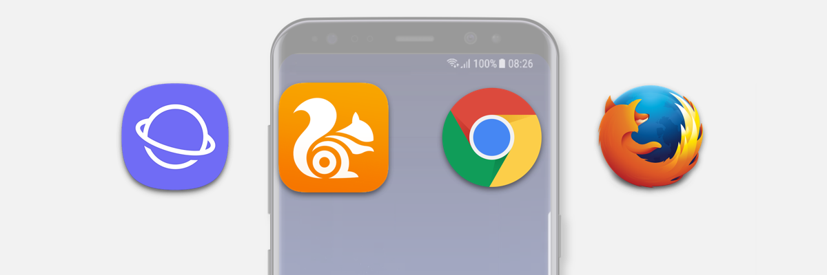 Samsung Browser, UC Browser, Chrome, and Firefox